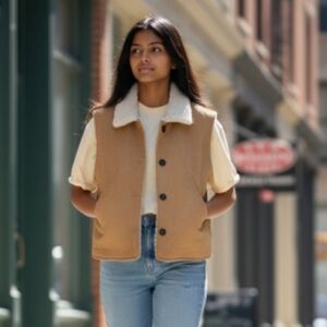 Tsunami Faux Suede and Sherpa Reversible Vest